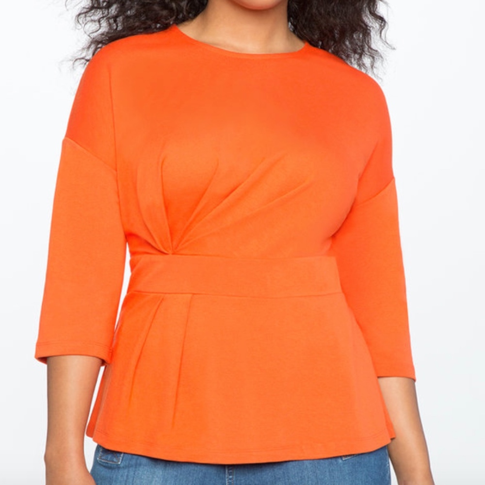 Asymmetrical pleated Eloquii top size 22W